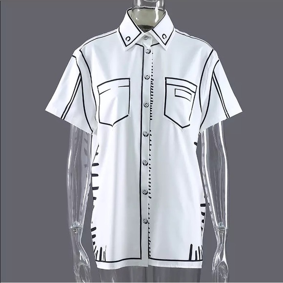 Black & White Button-Up - Picture 3 of 14